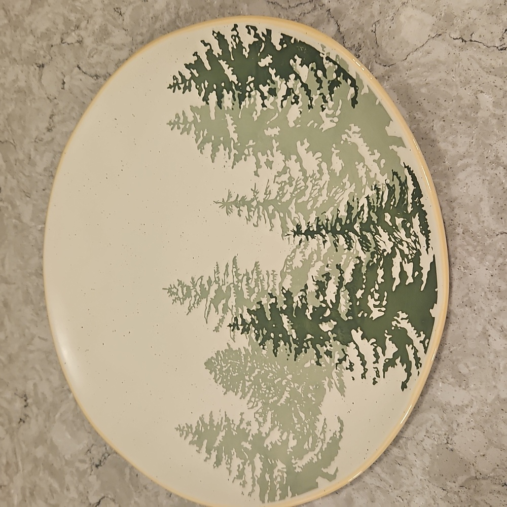 Eli + Ana 11" Handmade Dinner Plates Evergreen Forest Christmas Tree